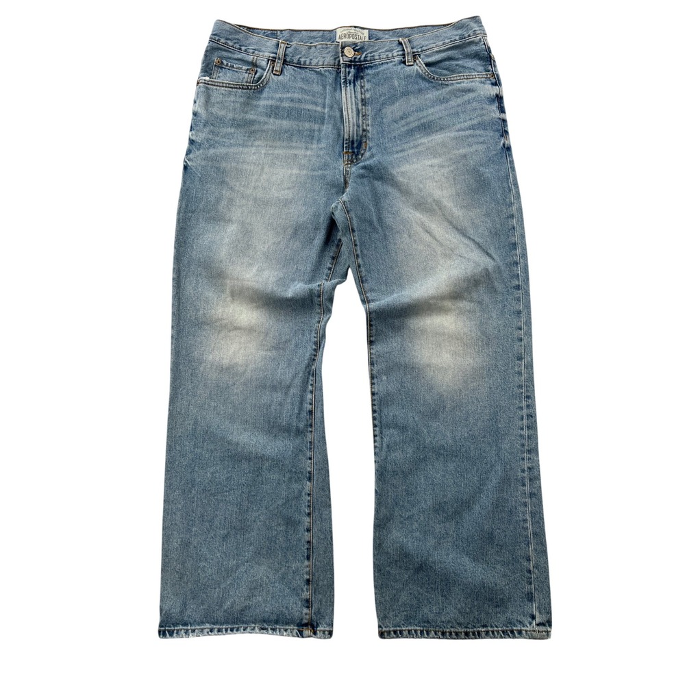 Aeropostale Benton Original Bootcut Jeans Men 38x31 Blue Denim Y2K Casual Baggy